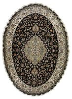 Ковёр 2,45х3,51 Tabriz Medallion BENAM 236878 500.000уз шерсть+шёлк осн.шёлк d.blue/green овал Иран