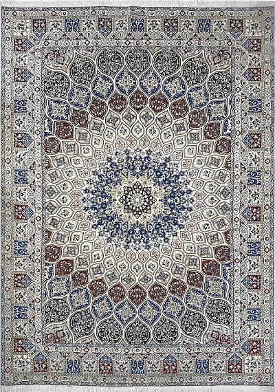 Ковёр 2,13х3,08 Nain 6La Medallion (B) HABIBIAN 232174 850.000уз шерсть+шёлк осн.хлопок mix/mix Иран