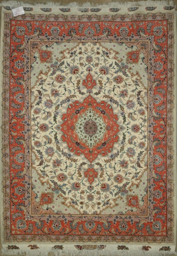 Ковёр 1,58х2,19 Tabriz Medallion TAGHIZADEH 236514 500.000уз шерсть+шёлк осн.шёлк cream/copper Иран