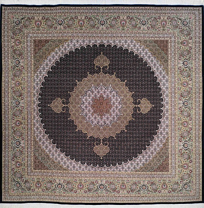 Ковёр 2,55х2,58 Tabriz Mahi PIROOZIAN 237018 500.000уз шерсть+шёлк осн.хлопок d.blue/green Иран