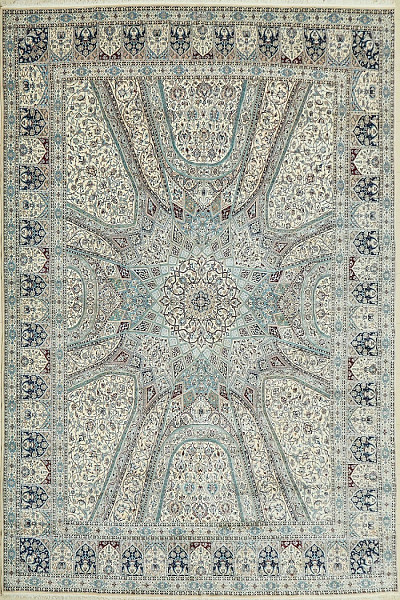 Ковёр 5,10х7,10 Nain 9La Gonbad Dargahi HABIBIAN 238246 500т.уз шерсть+шёлк осн.хлопок mix/mix Иран