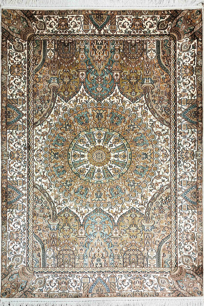 Ковёр 1,25x1,86 Gumbad/Beige шёлк Индия