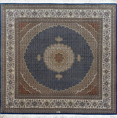 Ковёр 2,03х2,05 Tabriz Mahi Kheshti PIROOZIAN 290015 500.000уз шерсть+шёлк осн.хлопок mix/cream Иран