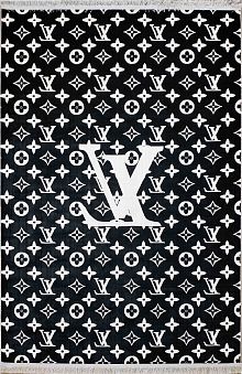 Ковёр 1,50х2,25 ГV36B/2 диз. Louis Vuitton black пр-во Иран акрил\бамбусилк