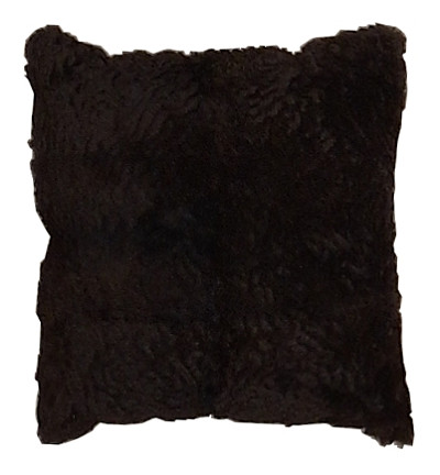 Подушка 0,51х0,51 PAG222TR браун шёлк-100%, мех-кролик(овечка)
