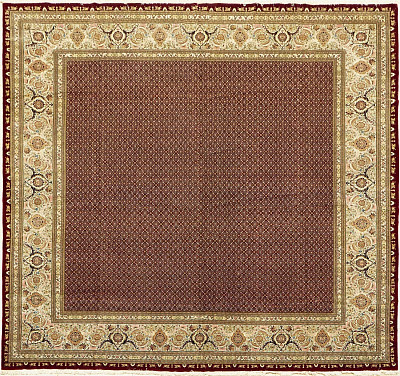 Ковёр 5,00х5,05 Tabriz Mahi Sarasar PIROOZIAN 237277 500т.уз шерсть+шёлк осн.шёлк red/green