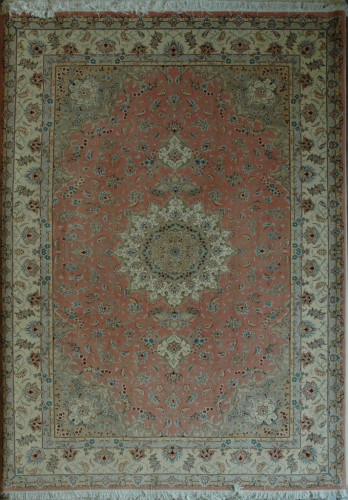 Ковёр 2,05х2,98 TABRIZ MEDALLION 290028 500.000уз шерсть+шёлк осн.хлопок pink/beige Иран