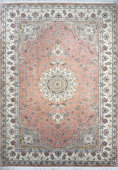 Ковёр 2,05х2,98 TABRIZ MEDALLION 290028 500.000уз шерсть+шёлк осн.хлопок pink/beige Иран