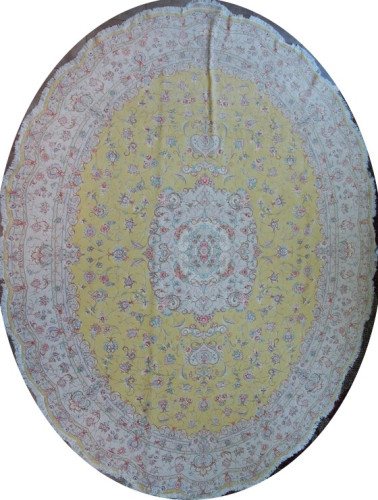 Ковёр 3,03х4,00 Tabriz Medallion SHAHLAVI 235337 500т.уз шерсть+шёлк осн.шёлк gold/beige овал Иран