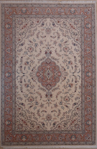 Ковёр 1,97х3,00 Тебриз медальон 568 крем/ред