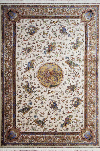 Ковёр 2,00х3,00 QUM 241-C/6 маш.раб. с ручной обр. тенсел/шелк