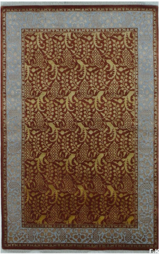 Ковёр 1,80х2,78 SHR510302 шерсть, шелк тем.коричневый