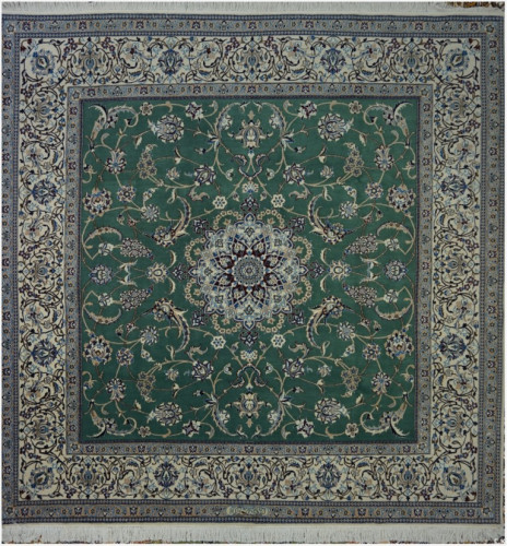 Ковёр 2,48х2,57 Nain 9La Medallion (B) HABIBIAN 231768 450.000уз шерсть+шёлк осн.хлопок green/beige