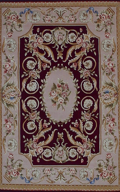 Ковёр 1,68х2,44 Шерсть с шёлком140L 159В ред/беж