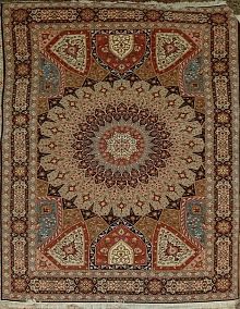 Ковёр 2,09х3,09 Tabriz Gonbad Dargahi MOHAMMADI 236870 500.000уз шерсть+шёлк осн.хлопок mix/d.blue