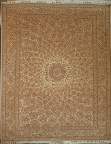 Ковёр 3,01х4,05 Tabriz Gonbad Saghfi ESKANDARI 236755 500т.уз шерсть+шёлк осн.шёлк beige/beige Иран