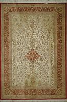 Ковёр 1,35х1,96 Ghom Mehrabi (ORIGINAL) JAMSHIDI 236474 1млн.уз шёлк осн.шёлк cream/red Иран