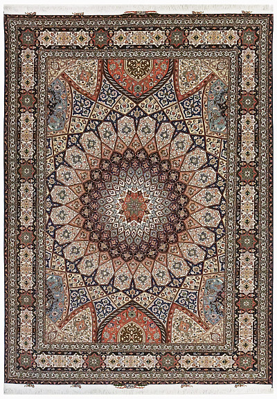 Ковёр 2,51х3,63 Tabriz Gonbad Dargahi LOTFI 236742 500.000уз шерсть+шёлк осн.шёлк mix/mix Иран