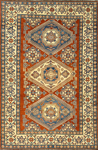 Ковёр 2,19х3,36 ОГ 70 W/W КАЗАХ шерсть 210 Афганистан