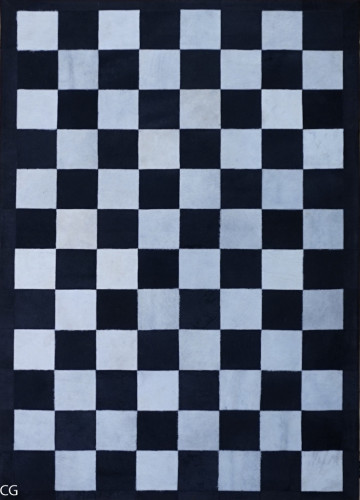 Ковёр 1,45х2,00 из кусочков шкур коров LE-07 блэк/уайт 2016