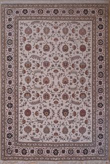 Ковёр 2,00х2,93 Табриз афшан 12/1201 2013К 50радж крем шерсть+шёлк на шёлке