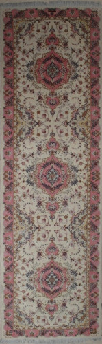 Ковёр 0,92х3,00 Tabriz Setorang BENAM 232120 500.000уз шерсть+шёлк осн.хлопок cream/pink Иран