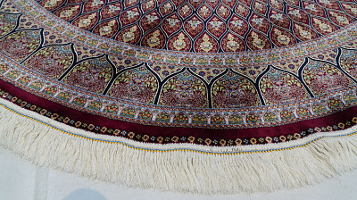 Ковёр 2,50х2,50 Qum G240 dark red circle