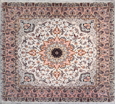 Ковёр 2,50х2,54 Tabriz Medallion BENAM 232133 500.000уз шерсть+шёлк осн.хлопок cream/copper Иран