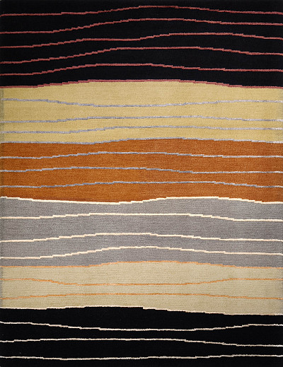 Ковёр 1,42х1,98 Р/7 silkline 999black (2,81) НЕПАЛ